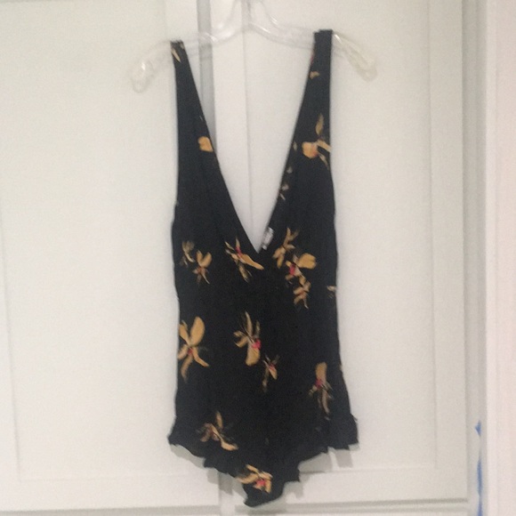 Free People deep V backless romper - Picture 2 of 2